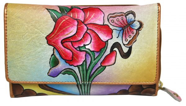 Rose flower Hand Painted Wallet