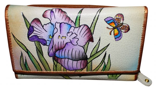 Iris Flower Hand Painted Wallet