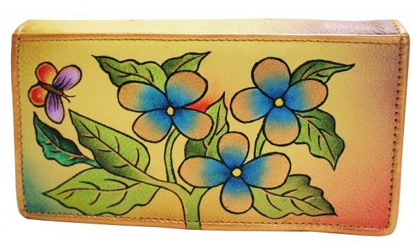 Blue/Gold Hand Painted Wallet - Image 2