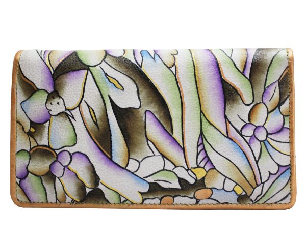 Brown/Green Abstract Hand Painted Wallet