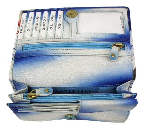 Blue/White Hand Painted Wallet - Image 3