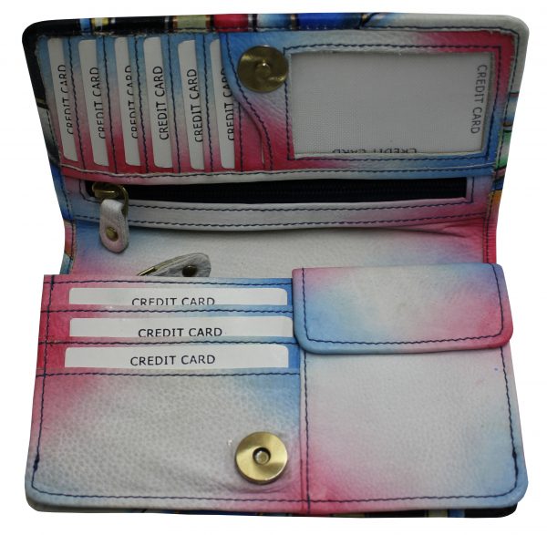 Blue Fusion Hand Painted Wallet - Image 5