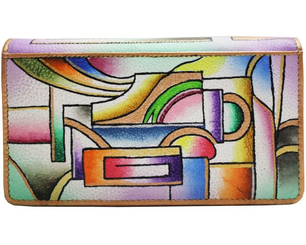 Geometric Hand Painted Wallet - Image 2