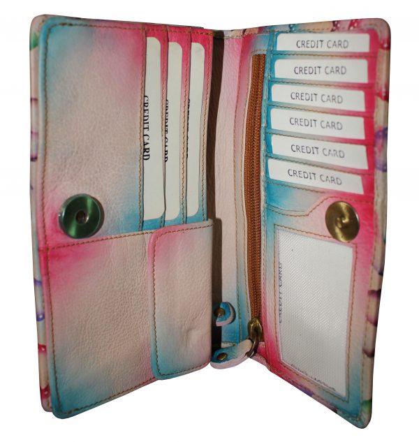 Multi-colored Hand Painted Wallet - Image 3