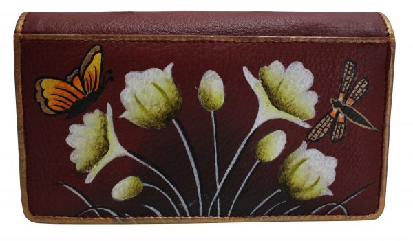 White Lilies Hand painted Wallet - Image 2