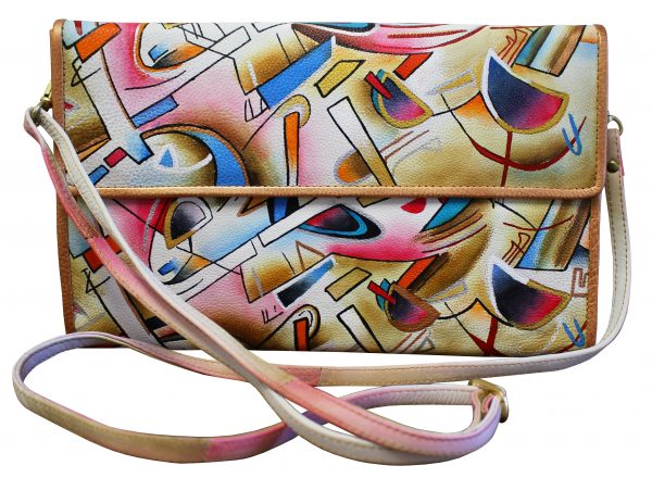 Multi Abstract Hand Painted Clutch