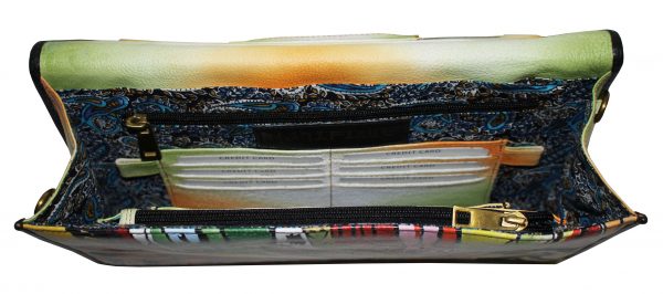 Black Abstract Hand Painted Clutch - Image 5