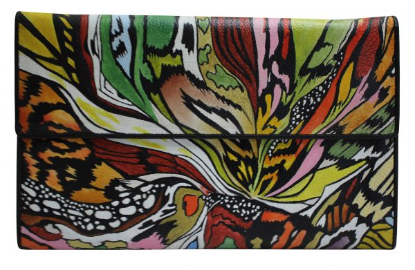 Black Abstract Hand Painted Clutch - Image 2