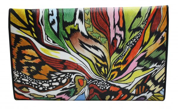 Black Abstract Hand Painted Clutch - Image 3