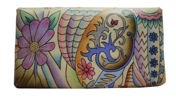 Floral Abstract Hand Painted Clutch - Image 2