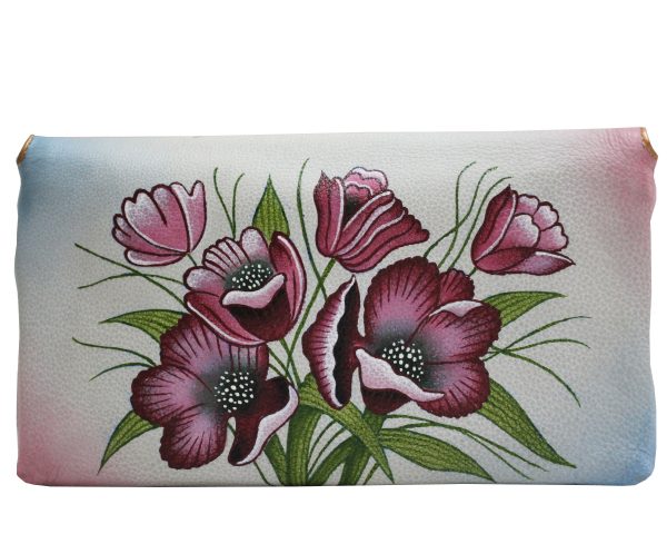 Olive Flower Hand Painted  Clutch - Image 2