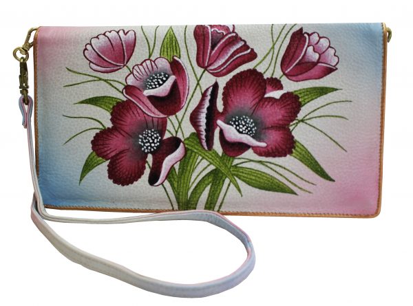 Olive Flower Hand Painted  Clutch