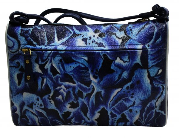 Blue Splash Hand Painted Shoulder Bag - Image 2