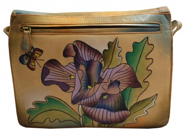 Iris Hand Painted Organizer Hand Bag - Image 2