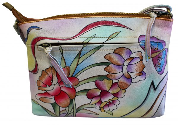 Garden Flower Hand Painted Small Cross-body Hand Bag - Image 2