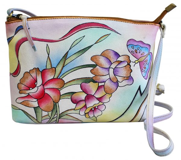 Garden Flower Hand Painted Small Cross-body Hand Bag