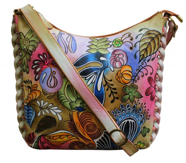 New Flower Hand Painted  Braided Hand Bag