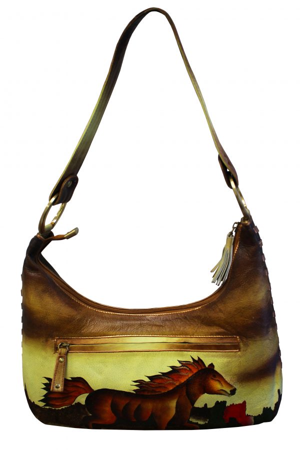 Wild Horse Hand Painted Shoulder Hand Bag - Image 2