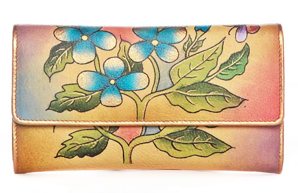 Blue/Gold Hand Painted Wallet