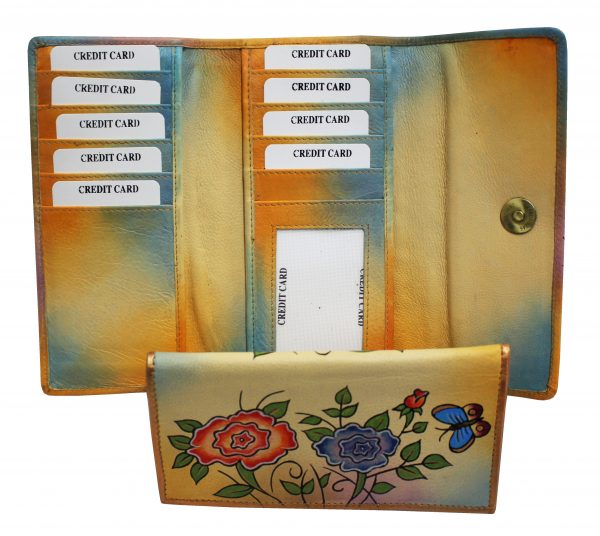 Flower Hand painted Wallet - Image 3