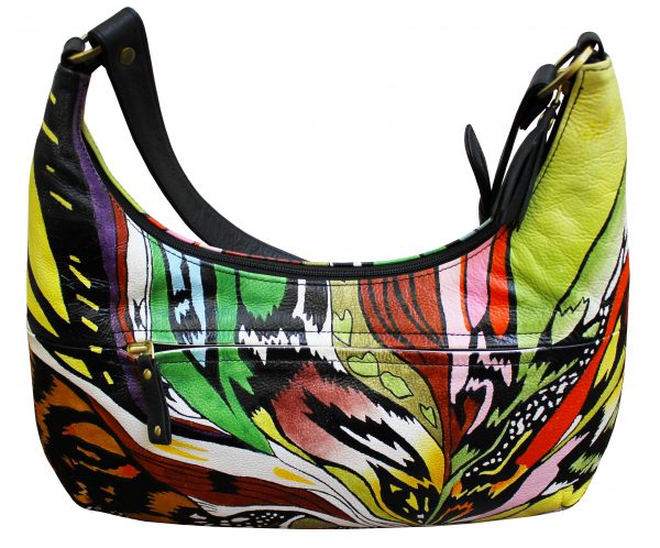 Black Abstract Hand Painted Shoulder Bag - Image 2