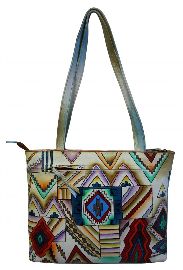 Southwest Hand Painted Medium Hobo Shoulder Bag - Image 2