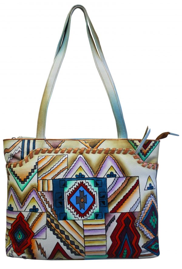 Southwest Hand Painted Medium Hobo Shoulder Bag