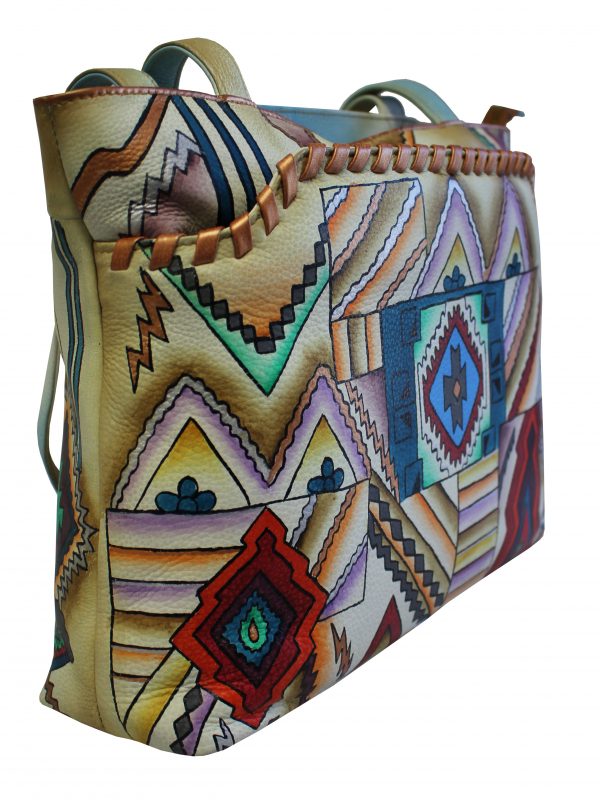 Southwest Hand Painted Medium Hobo Shoulder Bag - Image 3