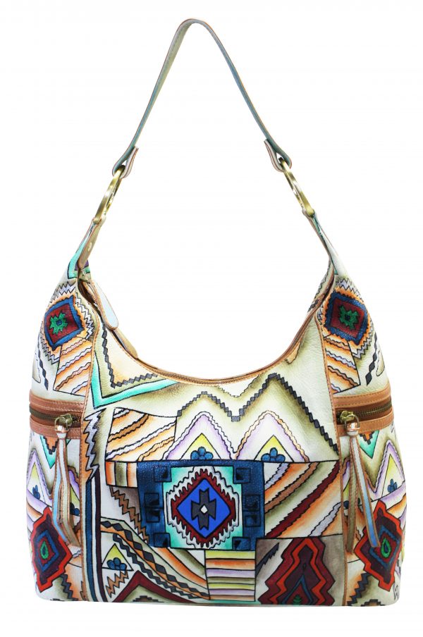 Southwest Hand Painted Hobo Shoulder Bag