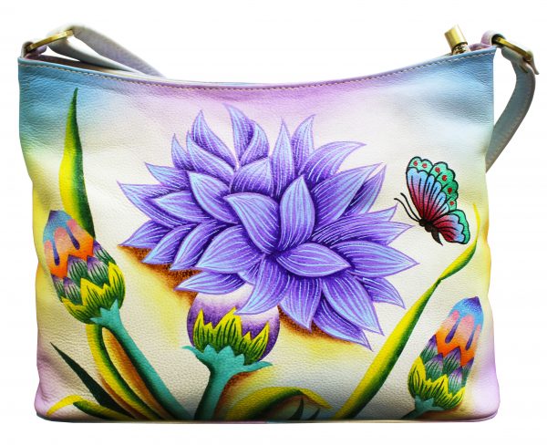 Dahlia Hand Painted Medium Shoulder Bag - Image 2