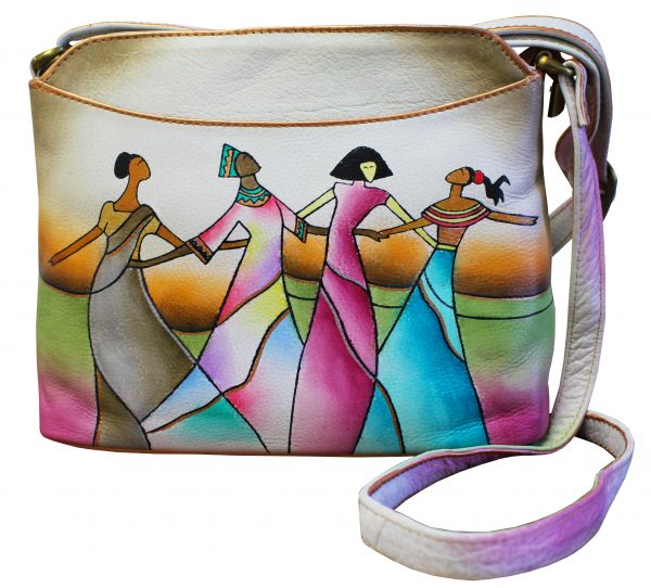 Ladies Of The World Hand Painted Cross-body Shoulder Bag