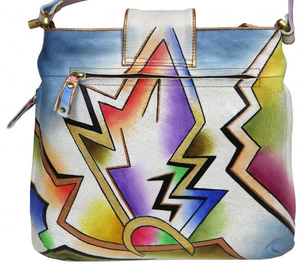 Lightening Bolt Hand Painted Shoulder Bag - Image 2