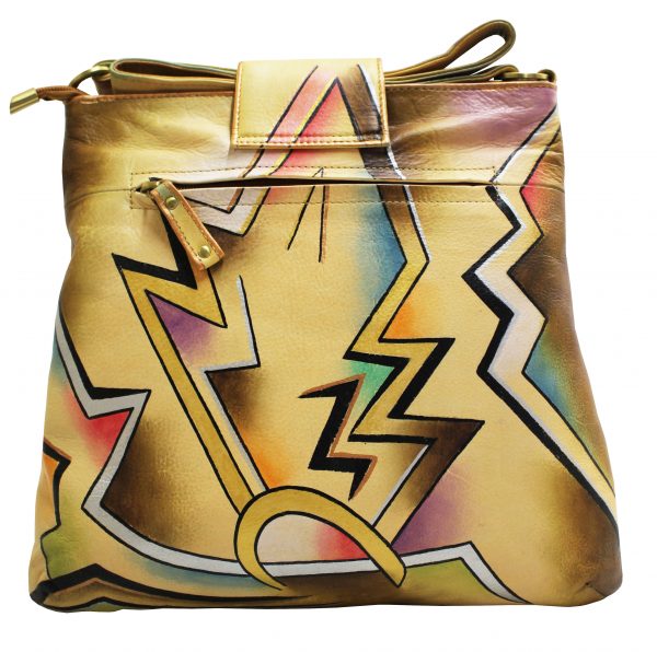 Lightening Bolt Hand Painted Shoulder Bag - Image 2