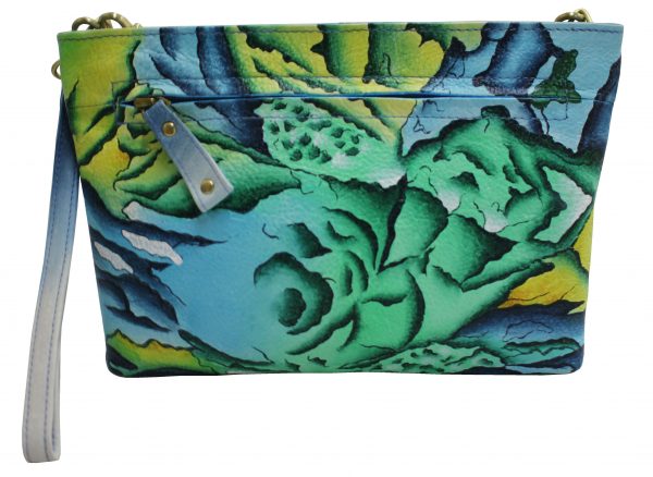 Green Splash Hand Painted Cross-body Shoulder Bag - Image 2