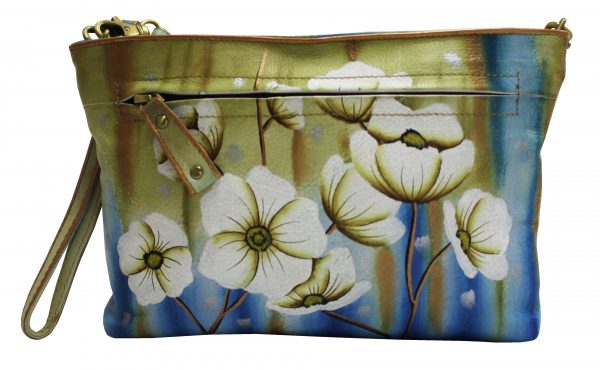 White Lilies Hand Painted Cross-body Shoulder Bag - Image 2