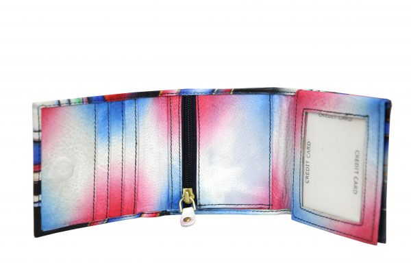 Blue Fusion Hand Painted Square Wallet - Image 3