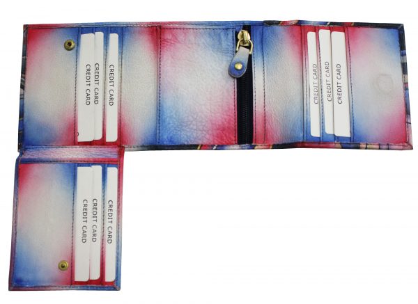 Blue Fusion Hand Painted Square Wallet - Image 4