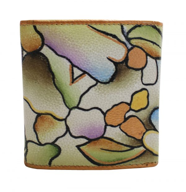 Green Abstract Hand Painted Square Wallet - Image 2