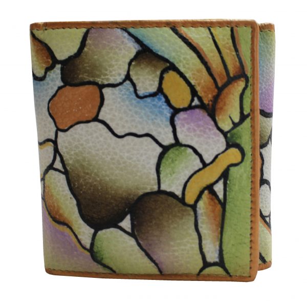 Green Abstract Hand Painted Square Wallet