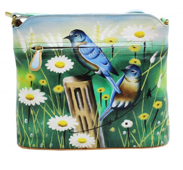 Twin Birds Hand Painted Shoulder Bag - Image 2