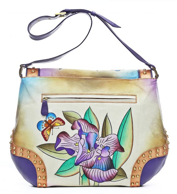 Iris Hand Painted Tote Bag - Image 2