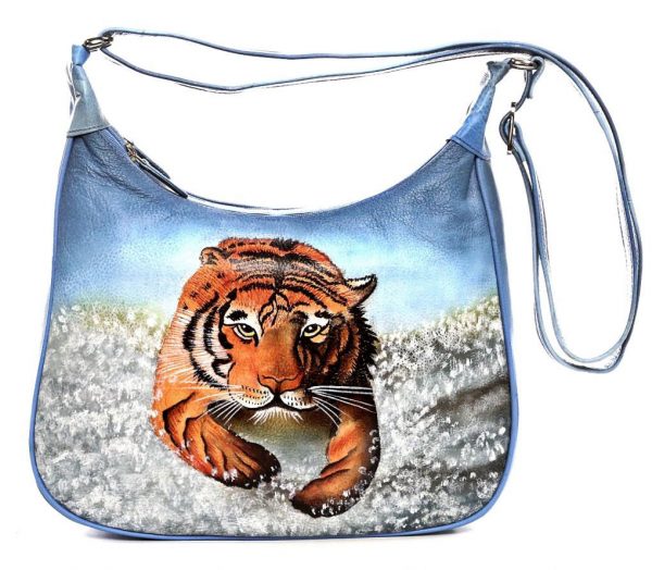 Tiger Splash Hand Painted Shoulder Bag