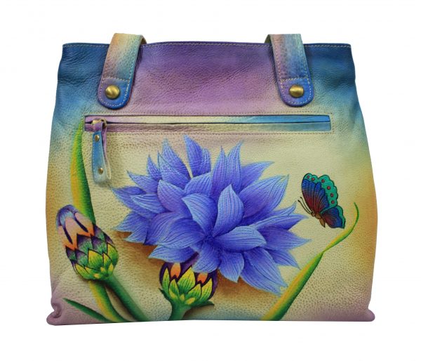 Dahlia Lavender Hand Painted Shoulder Bag - Image 2