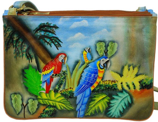 Parrot Hand Painted Cross-body Shoulder Bag