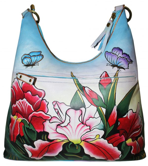 Red/Pink Hand Painted Shoulder Hand Bag - Image 4