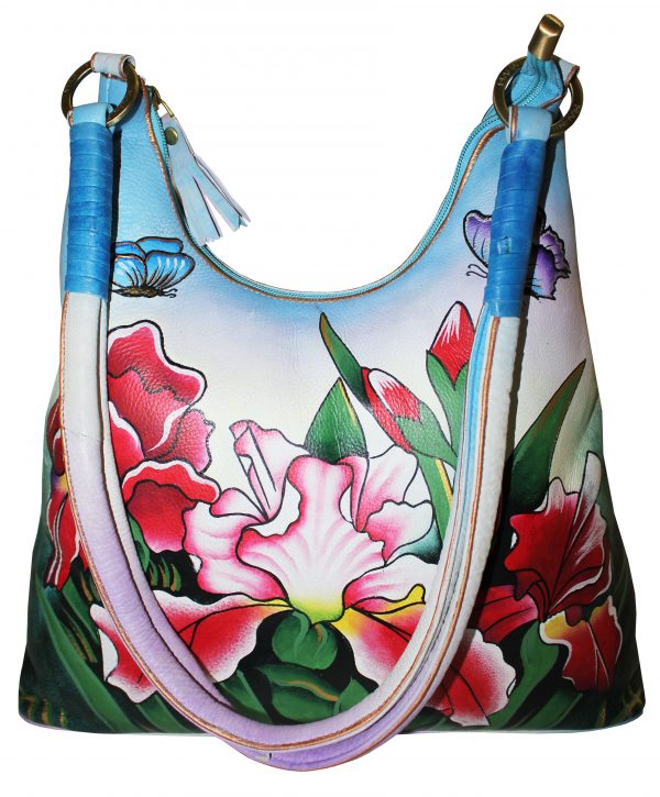 Red/Pink Hand Painted Shoulder Hand Bag - Image 2