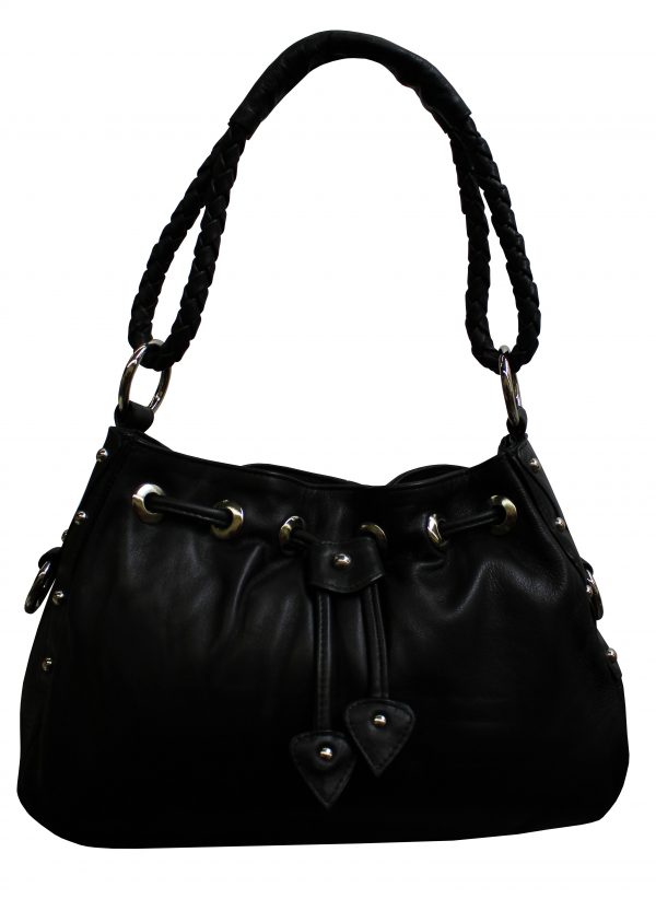 All Leather Drawstring Shoulder Bag