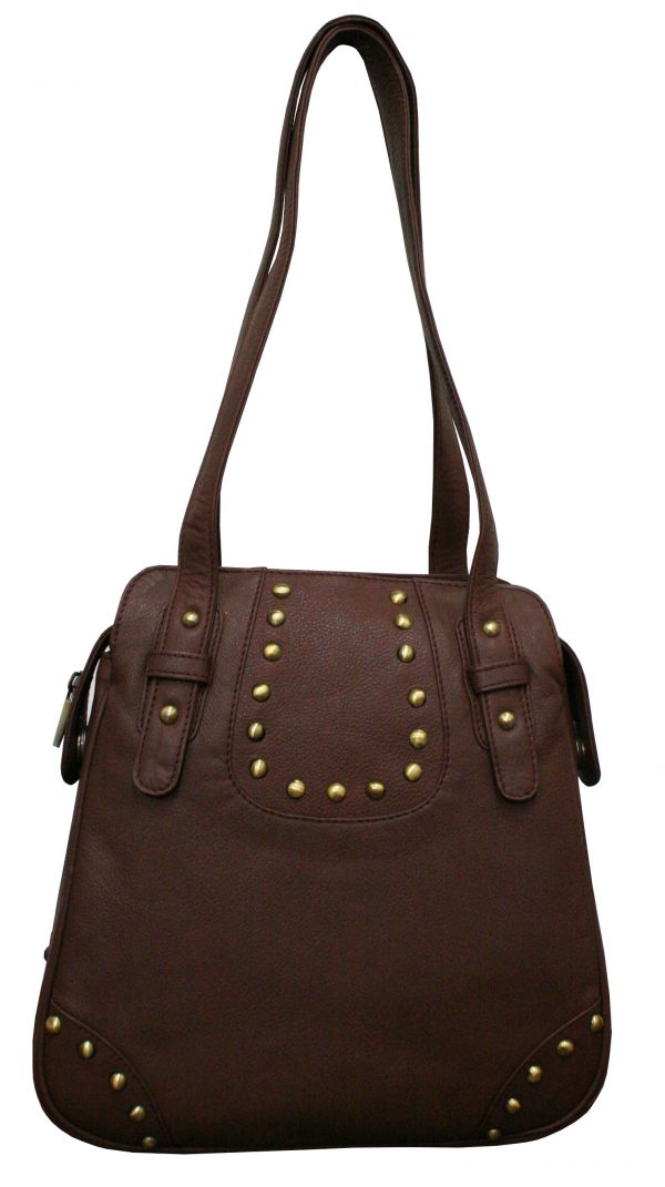 All Leather Hand Bag with studs