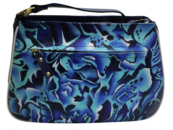 Blue Splash Hand Painted Shoulder Bag - Image 2