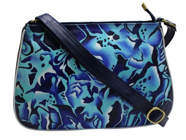 Blue Splash Hand Painted Shoulder Bag